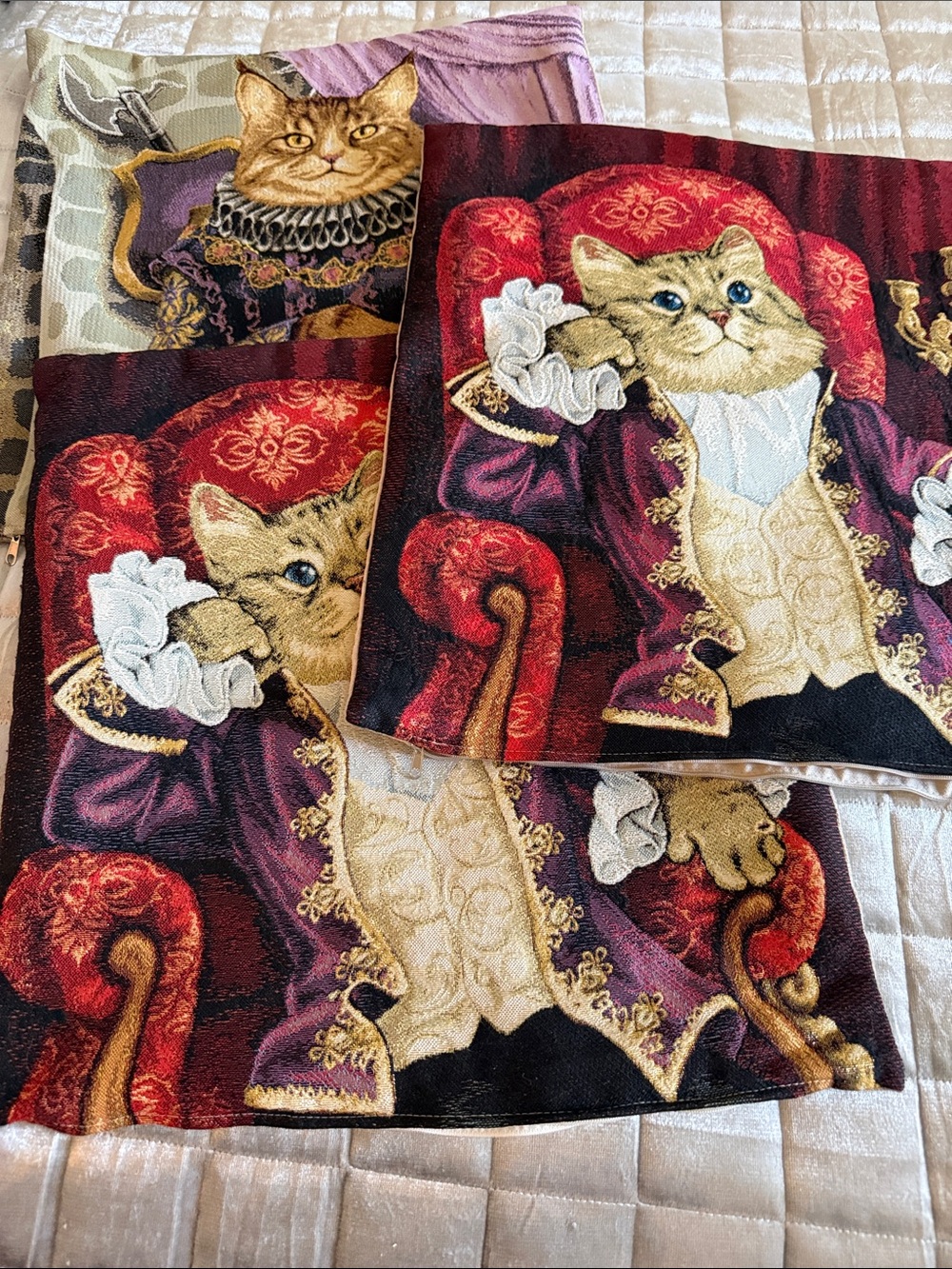 Decorative Pillowcases Set -3 “ Aristocrat Cat “